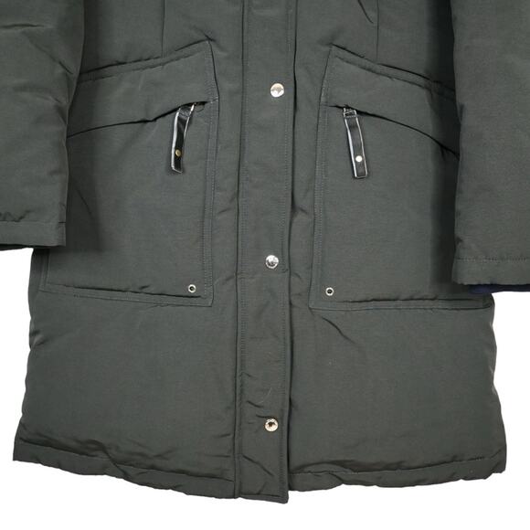 Sam Edelman Womens M Faux Fur Trim & Faux Shearling Lined Hooded Coat NEW - Picture 6 of 10